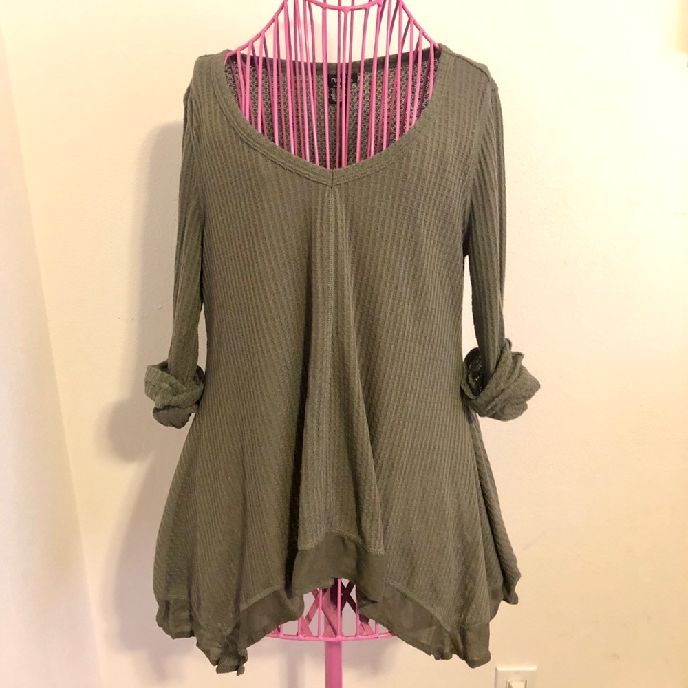 Long Sleeve Tunic Waffle Knit